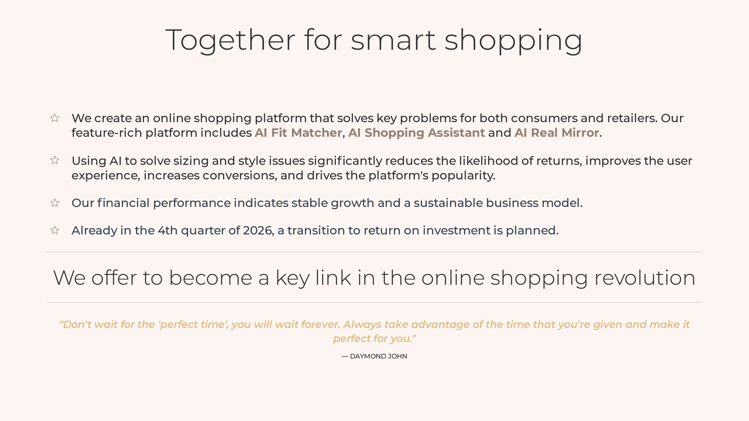 Slide from the unified retail platform concept presentation